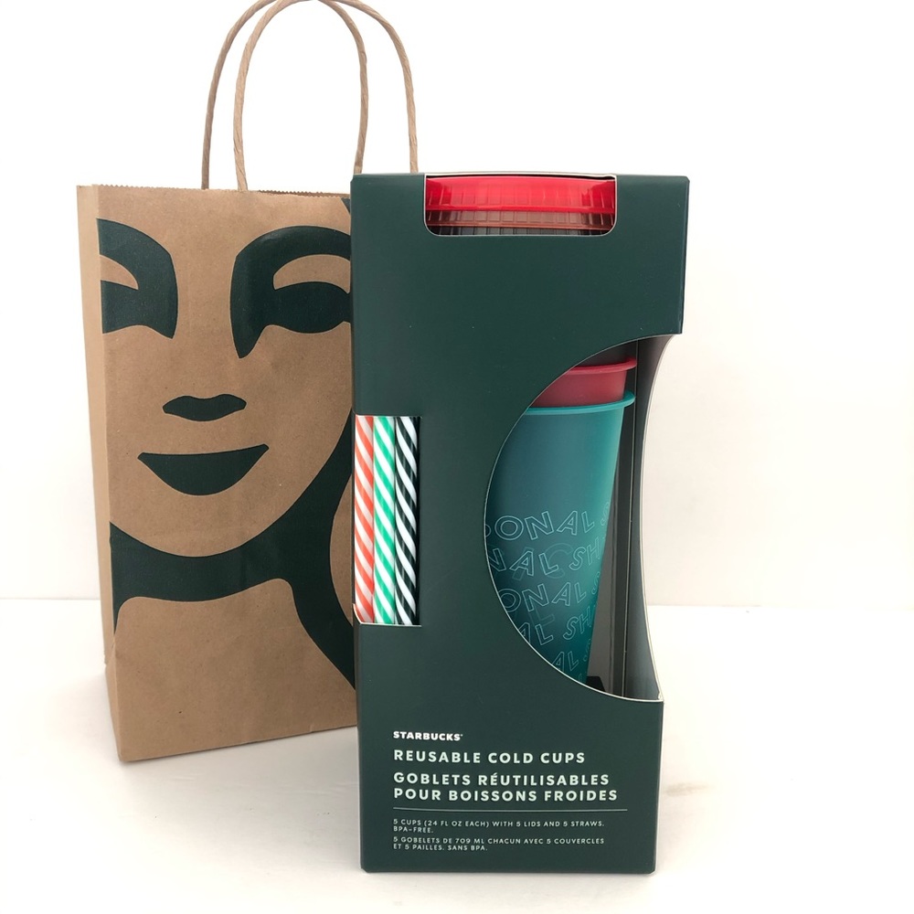 STARBUCKS 2019 Holiday Edition Cold Cup Set of 5